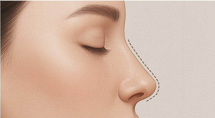 매부리 절골 후 매끈해진 코 라인 일러스트