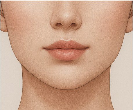 봉합 및 완성된 입매 일러스트
