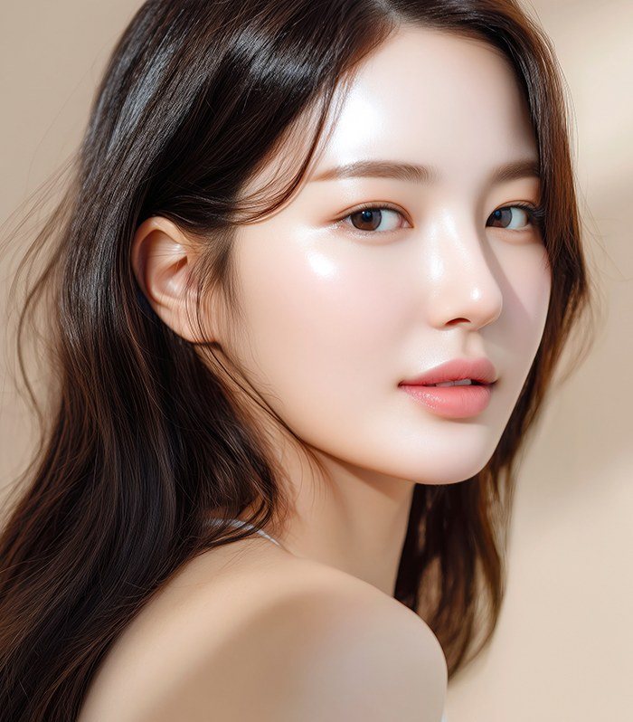 여성 모델 얼굴 클로즈업