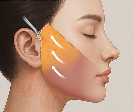 깊은층박리 및 리프팅 일러스트