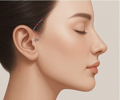 고정 및 봉합 일러스트