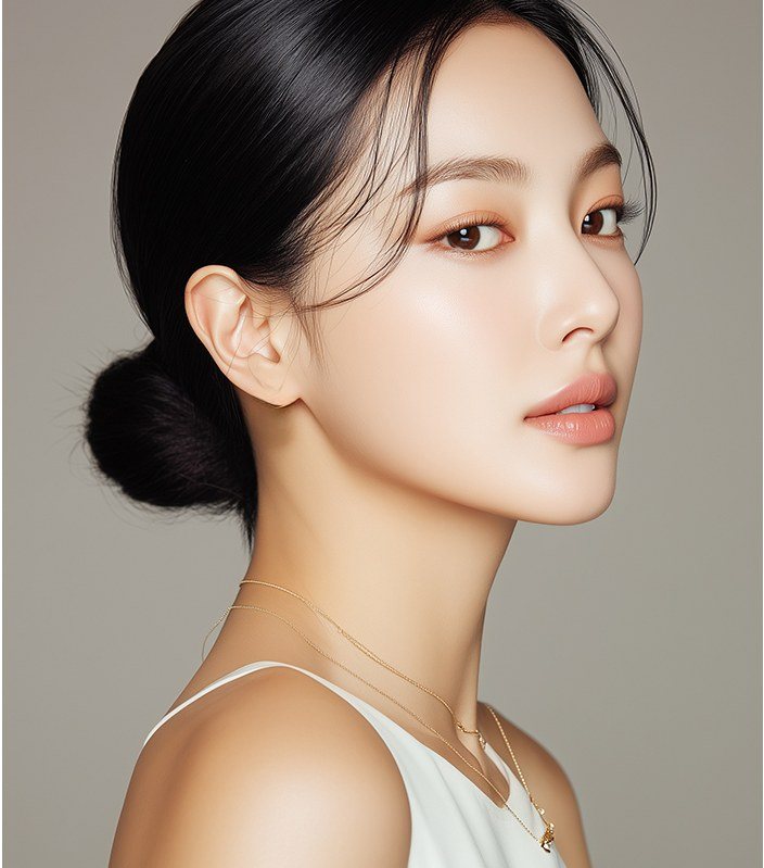여성 모델의 옆모습 인물 사진