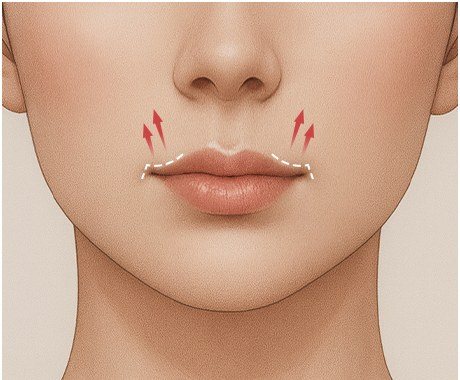 입꼬리 교정 및 재배치 일러스트